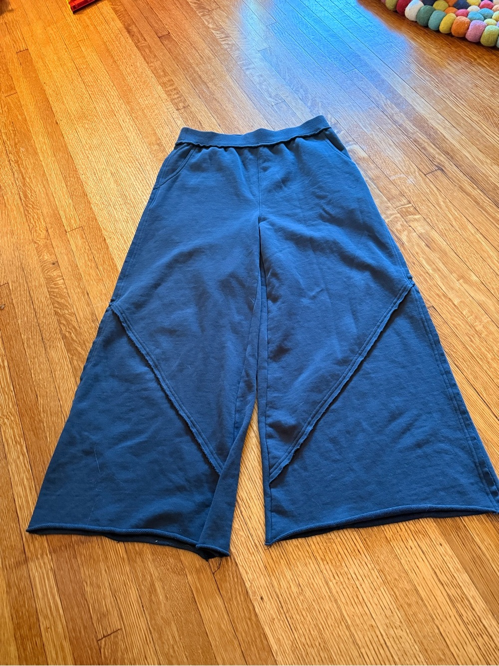 Listicle Wide-Leg Knit Pants in Deep Blue